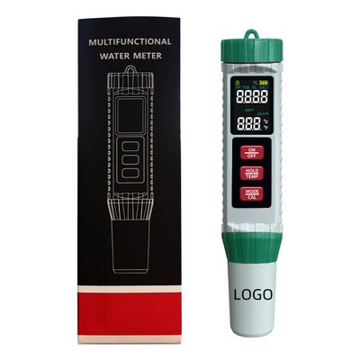 High Accuracy Portable 5" 1 Tester Pen Including Salt/pH/EC/TDS/TEMP