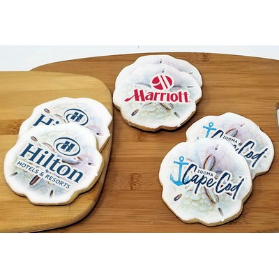 4" Sand Dollar Shaped Logo Sugar Cookie