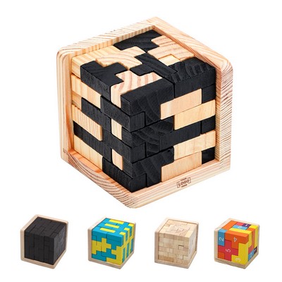 Wooden Brain Teaser Puzzle Cube