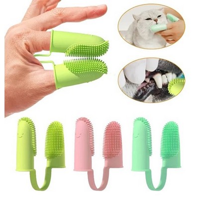 Silicone Double-Finger Pet Toothbrush