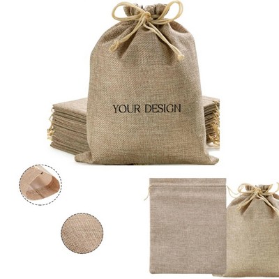 Burlap Drawstring Bag