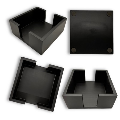 Black Wooden Coaster Holder
