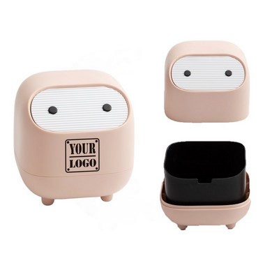 Desktop Push-Button Trash Can