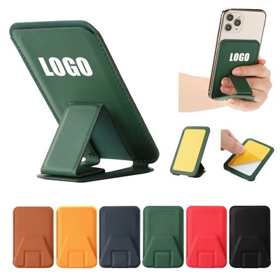 Foldable PU Leather Phone Stand with Card Slot