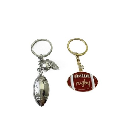 Zinc Alloy Football Keychain