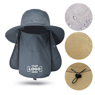 Unisex Fishing Hat Breathable Quick Drying Sun Hat Sun Protection With Removable Face Cover