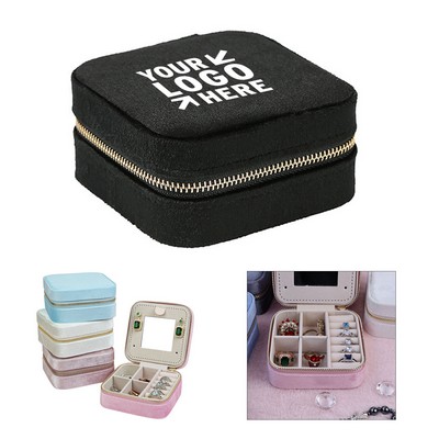 Double Layer Velvet Jewelry Box