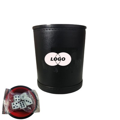 Leather Dice Cup for Board Games Red Felt Lining
