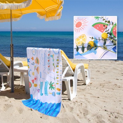 390GSM Sublimated Waffle Beach Towel
