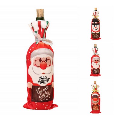 Christmas-themed Wine Bottle Pouch