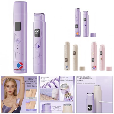 Dual-Head Electric Women's Shaver with LED Display