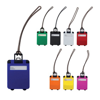 Union Printed Suitcase Shaped Luggage Tag with Pop Up Cover 1 Color Print