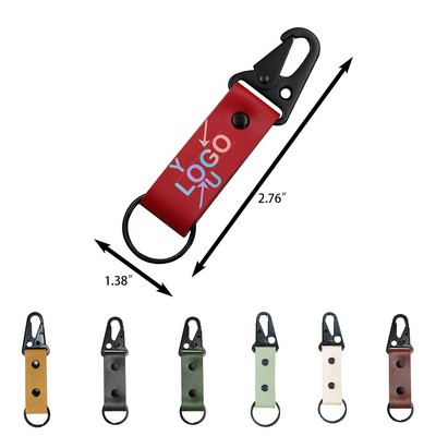Leather Carabiner Key Holder in Zinc Alloy