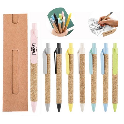 Eco-Friendly Kraft Paper Wrapped Cork Pen