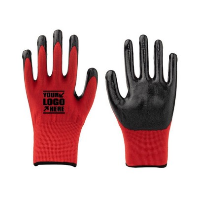 Work Nitrile Polyester Gloves
