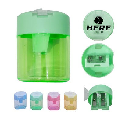 Double-Hole Pencil Sharpener With Cover