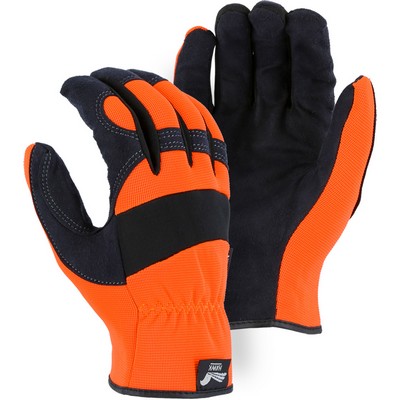 Majestic 2136HO Armor Skin? Mechanics Glove with Hi-Viz Knit Back