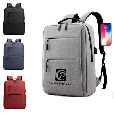 Lightweight Urban Style Business 15.6" Laptop Backpack With Two Front Zipper Pockets
