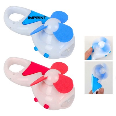 Portable Mini Led Handheld Fan With Carabiner