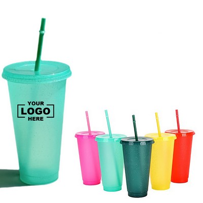 24Oz Plastic Straw Cup