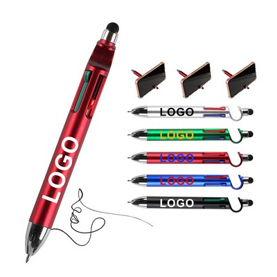 3in1 Four Color ABS Material Ballpoint Pen With Stylus And Phone Holder