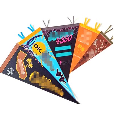 Custom Full-Color Triangle Felt Flag