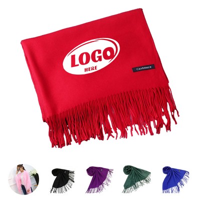 Cashmere Pashmina Scarf With Fringes