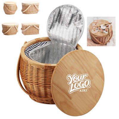Classic Woven Picnic Hamper Basket