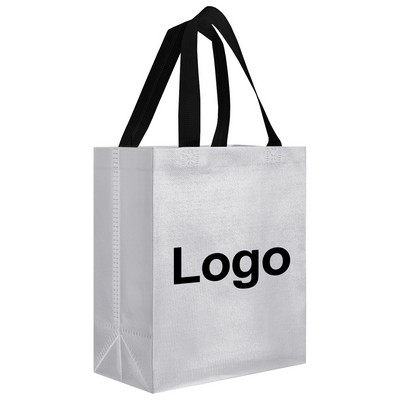 Multi Use Glossy Non Woven Reusable Gift Tote Bags 7.88" L x 3.94" W x 9.85" H