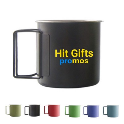 10oz Folding Handle Steel Mug