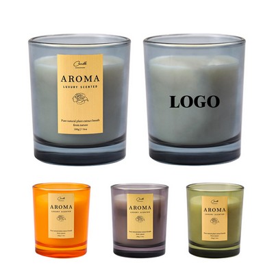 Colorful Glass Cup Aromatherapy Candle With Gift Box