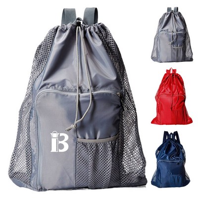 Breathable Mesh Polyester Drawstring Backpack