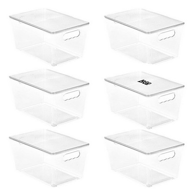 6-pack Clear Stackable Organizers and Storage Bins w/ Lids