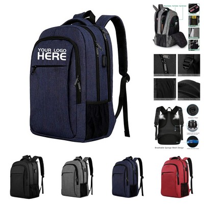 Large Business Backpack&USB Charging Port