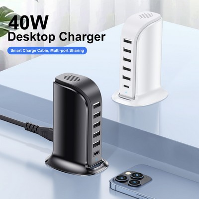 High Speed 6 Ports Multi Device USB Charging Station