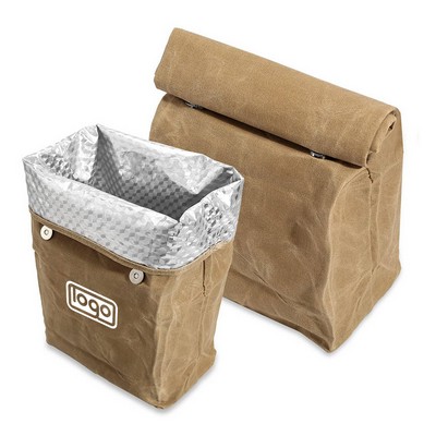 Oil Wax Canvas Lunch Insulation Bag
