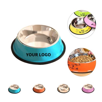 Stainless Steel Pet Treat Bowl With Polished Rim