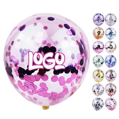 12" Party Decorations Transparent Confetti Latex Balloons