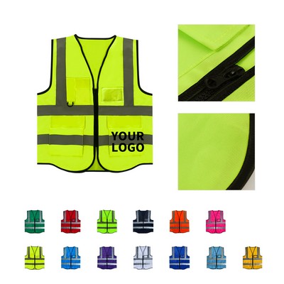 Reflective Mesh Utility Safety Vest With Custom Text