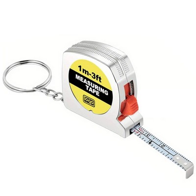Mini ABS Stainless Steel Retractable Tape Measure Keychain