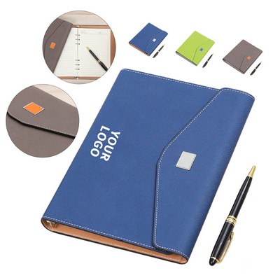 PU Leather Notebook With Card Slots And Pen Holder A5 Size