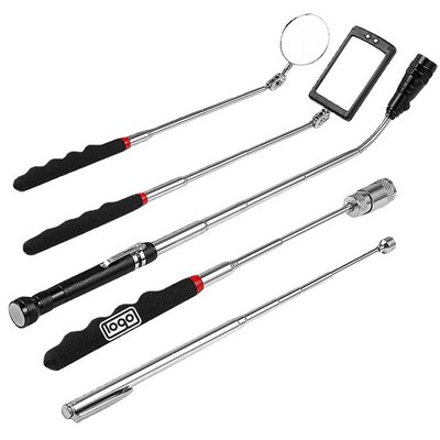 5 PCS Undercarriage Inspection Tool Kit w/ Magnetic Picker