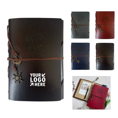 A6 PU Leather Vintage Notebook with Pendant