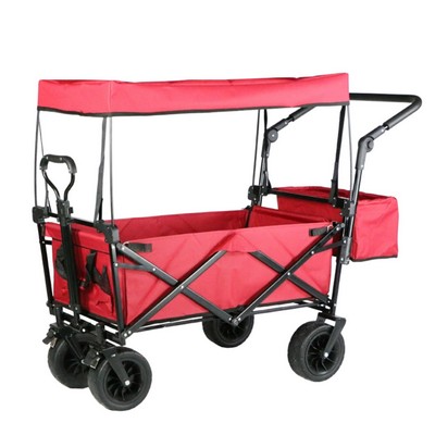Foldable Utility Wagon With Canopy
