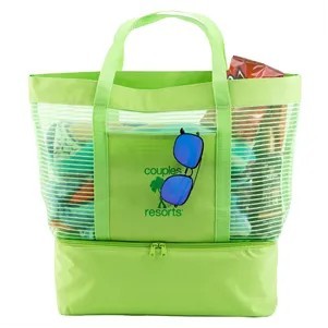 2" 1 Striped Mesh Beach Bag Cooler