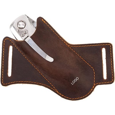 EDC Knife Sheath with Belt Clip Leather Protective Cover
