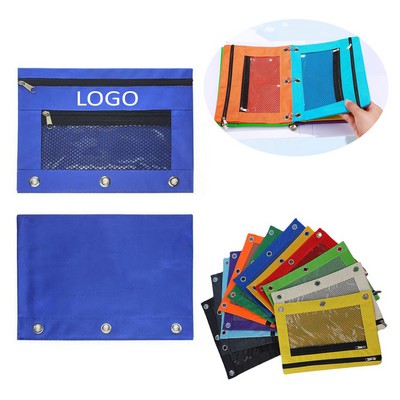 3-Ring Double Zipper Binder Pencil Pouch