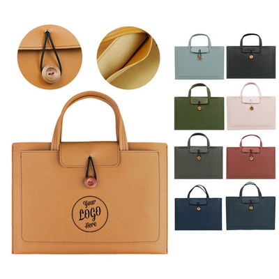 Custom 15.6" PU Leather Laptop Business Briefcase