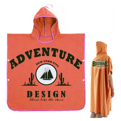 23.62" x 25.59" Ultra-Fine Fiber Quick-Dry Beach Poncho