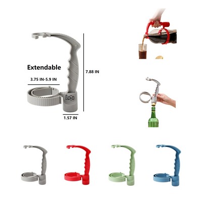 Adjustable Bottle Pour Handle with Opener